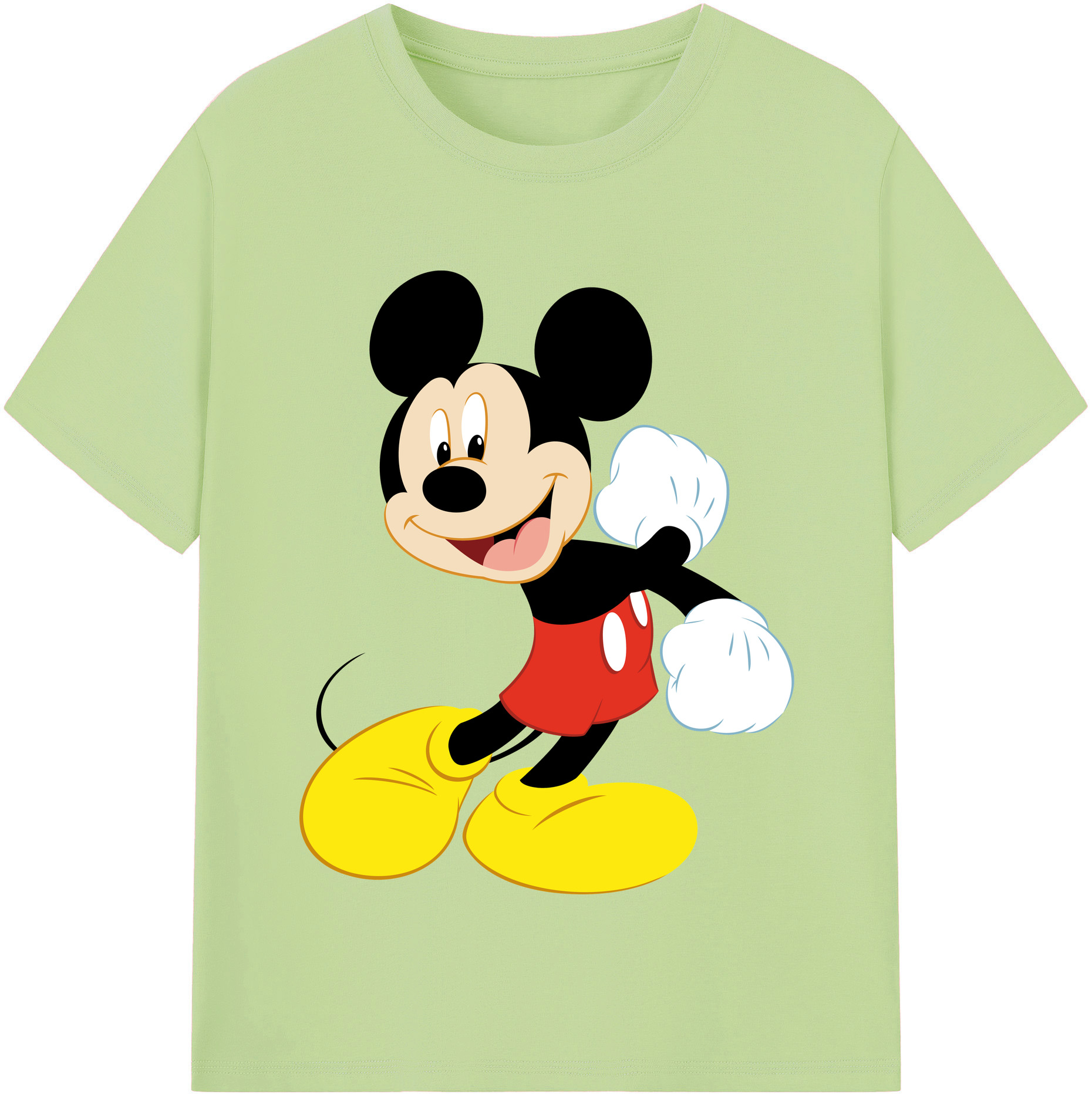（画像用） ミッキーマウス Mickey Mouse 綿100％半袖Tシャツ（フロントプリント）
